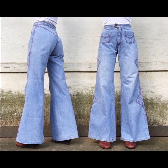 Vintage Denim - Vintage 70s Colave High Waisted Bell Jeans 23